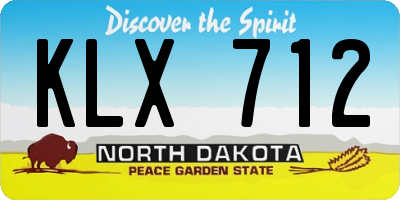 ND license plate KLX712