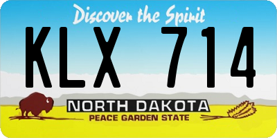 ND license plate KLX714