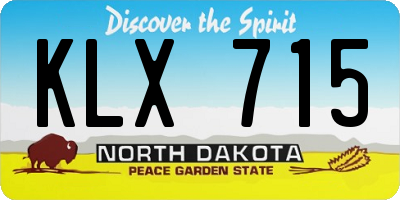 ND license plate KLX715