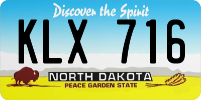 ND license plate KLX716