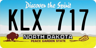ND license plate KLX717