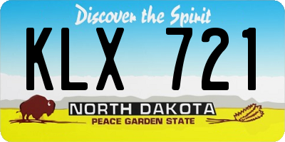 ND license plate KLX721