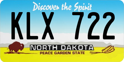 ND license plate KLX722