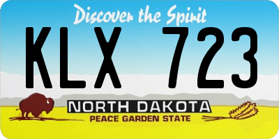 ND license plate KLX723