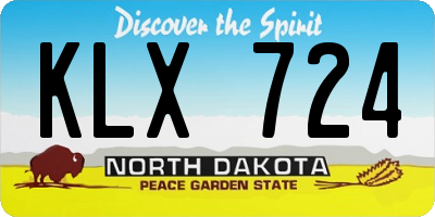 ND license plate KLX724