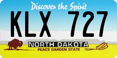 ND license plate KLX727