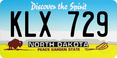 ND license plate KLX729