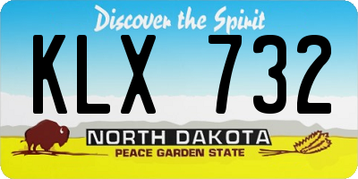 ND license plate KLX732