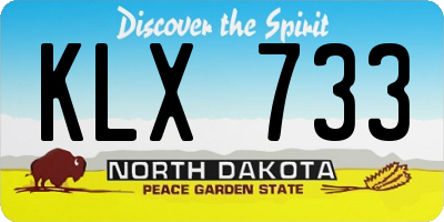 ND license plate KLX733