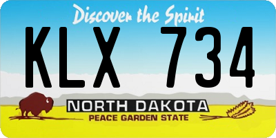 ND license plate KLX734