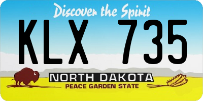 ND license plate KLX735