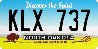 ND license plate KLX737