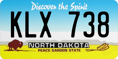 ND license plate KLX738