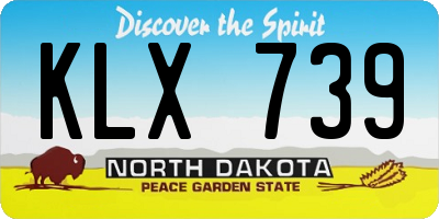 ND license plate KLX739
