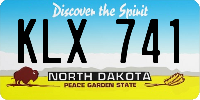 ND license plate KLX741