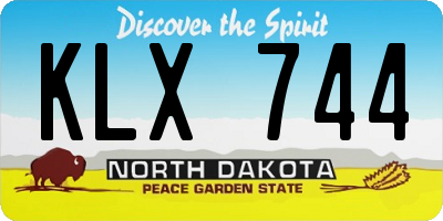 ND license plate KLX744