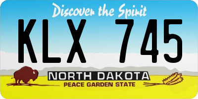 ND license plate KLX745