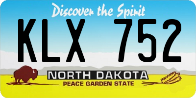ND license plate KLX752