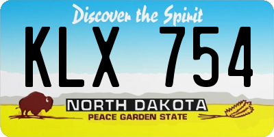 ND license plate KLX754
