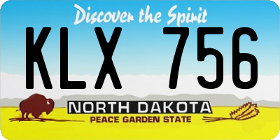 ND license plate KLX756