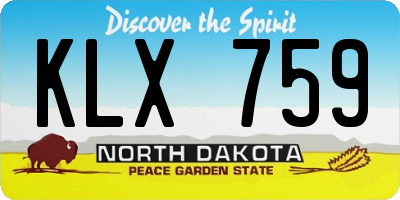 ND license plate KLX759