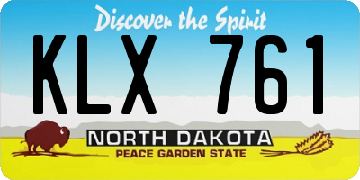 ND license plate KLX761