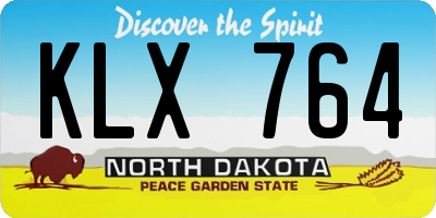 ND license plate KLX764
