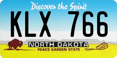 ND license plate KLX766