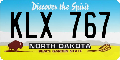 ND license plate KLX767