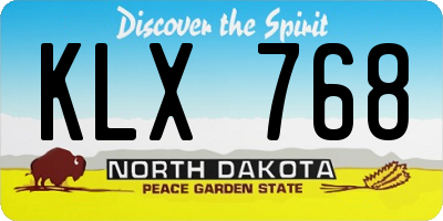 ND license plate KLX768
