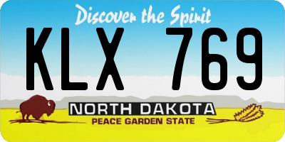 ND license plate KLX769
