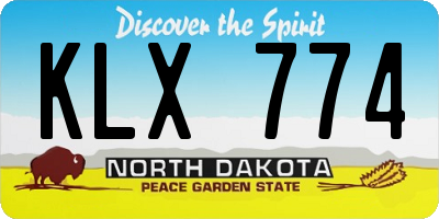 ND license plate KLX774