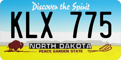ND license plate KLX775