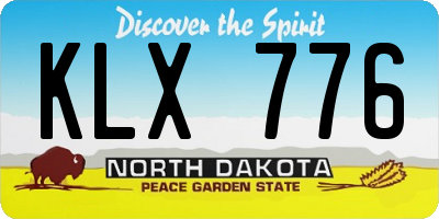 ND license plate KLX776