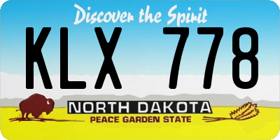 ND license plate KLX778
