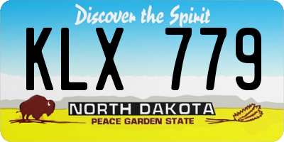 ND license plate KLX779