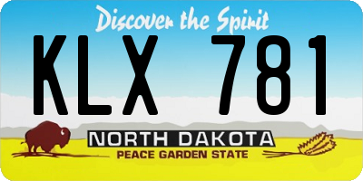 ND license plate KLX781