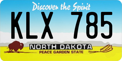 ND license plate KLX785