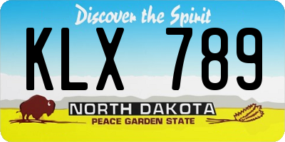ND license plate KLX789