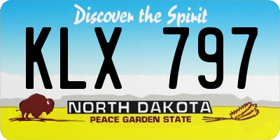 ND license plate KLX797