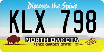 ND license plate KLX798