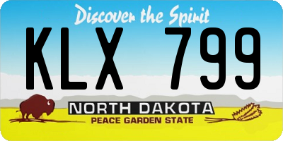 ND license plate KLX799