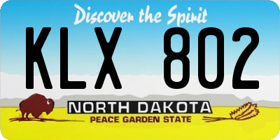 ND license plate KLX802