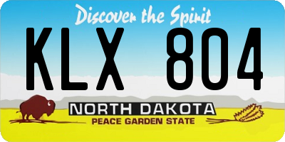 ND license plate KLX804