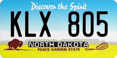 ND license plate KLX805