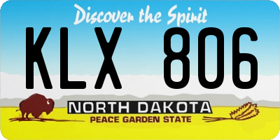 ND license plate KLX806