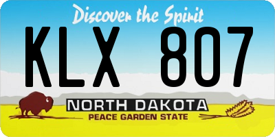 ND license plate KLX807