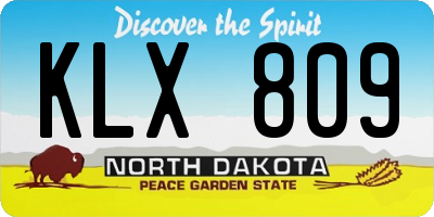 ND license plate KLX809