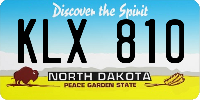 ND license plate KLX810