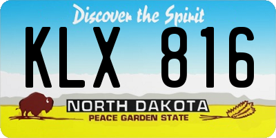 ND license plate KLX816